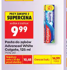 Biedronka Pasta do zębów Advanced White Colgate oferta