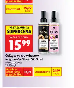 Biedronka Odżywka do włosów w spray'u Gliss oferta