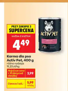 Biedronka Karma dla psa Activ Pet oferta