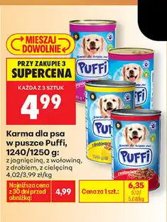 Biedronka Karma dla psa w puszce Puffi, 1240/1250 g oferta