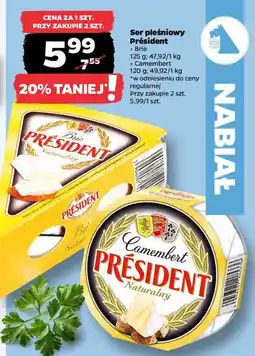 Netto Ser camembert naturalny President oferta