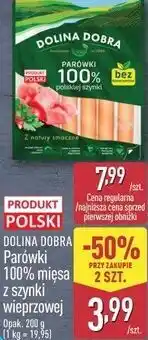 ALDI DOLINA DOBRA Parówki 100% mięsa z szynki wieprzowej oferta