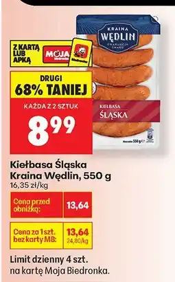 Biedronka Wędlina Kiełbasa Parzona Krakowska Kraina Wędlin oferta