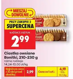 Biedronka Ciastka owsiane Bonitki różne rodzaje oferta