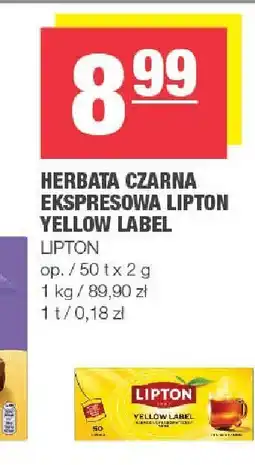Spar Herbata czarna ekspresowa lipton yellow label lipton oferta