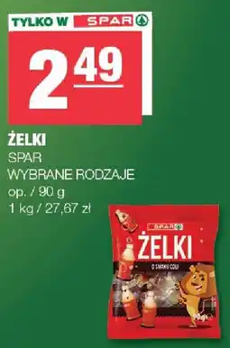 Spar Żelki spar wybrane rodzaje oferta