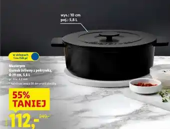 Masterpro Garnek żeliwny z pokrywką