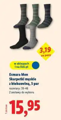 Lidl Esmara Men Skarpetki męskie z biobawełną, 5 par oferta