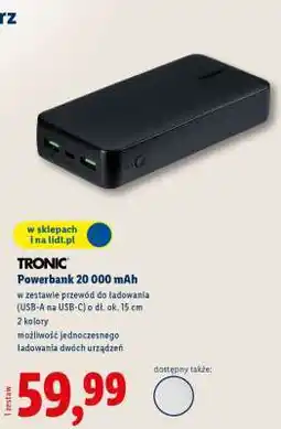 Lidl TRONIC Powerbank 20 000 mAh oferta