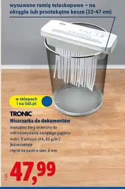 Lidl TRONIC Niszczarka do dokumentów oferta