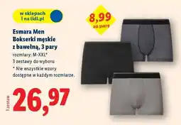 Lidl Esmara men Bokserki męskie z bawełną, 3 pary oferta