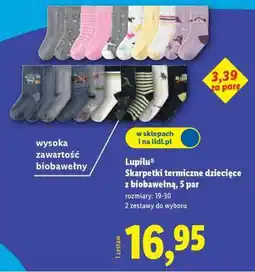 Lidl Lupilu Skarpetki termiczne dziecięce z biobawełną, 5 par oferta
