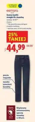 Lidl Jeansy męskie straight fit z bawełną oferta