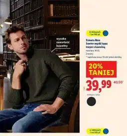 Lidl Esmara Men Sweter męski typu troyer z bawełną oferta