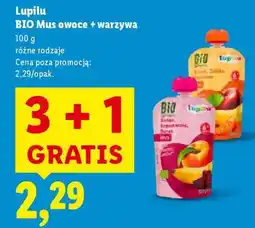 Lidl Lupilu BIO Mus owoce + warzywa oferta