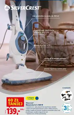 Lidl Mop parowy 2 w 1 Silvercrest, 1500 W oferta