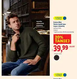 Lidl Sweter męski typu troyer z bawełną Esmara Men oferta