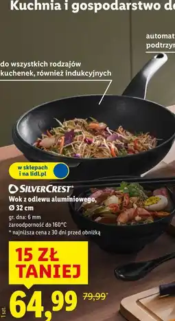 Lidl Wok z odlewu aluminiowego SilverCrest , Ø 32 cm oferta