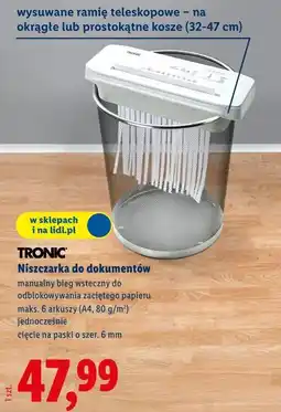 Lidl Niszczarka do dokumentów TRONIC oferta