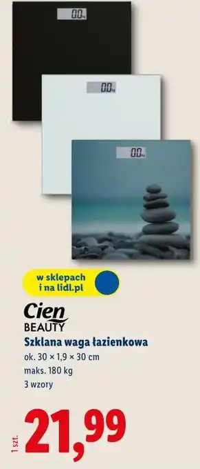 Lidl Szklana waga łazienkowa Cien BEAUTY oferta