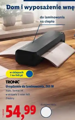 Lidl Urządzenie do laminowania TRONIC, 265 W oferta