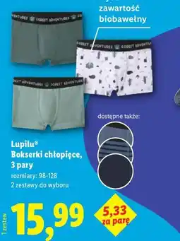 Lidl Bokserki chłopięce Lupilu, 3 pary oferta