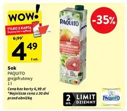 Intermarche Sok z różowego grejpfruta Paquito oferta