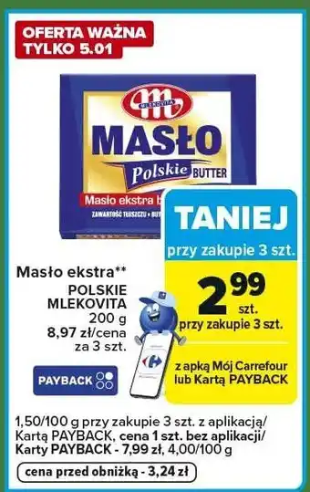 Carrefour Express Masło ekstra Polskie Mlękovita oferta