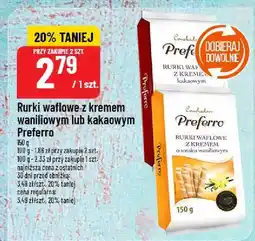 Polomarket Rurki waflowe z kremem waniliowym lub kakaowym Preferro oferta