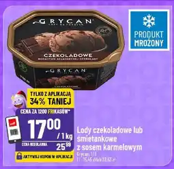 Polomarket Lody czekoladowe lub śmietankowe z sosem karmelowym Grycan oferta