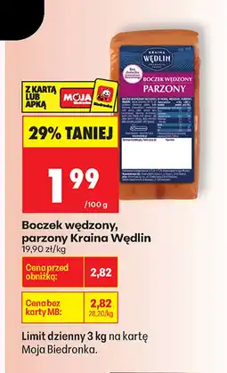 Biedronka Boczek wędzony Kraina Wędlin oferta