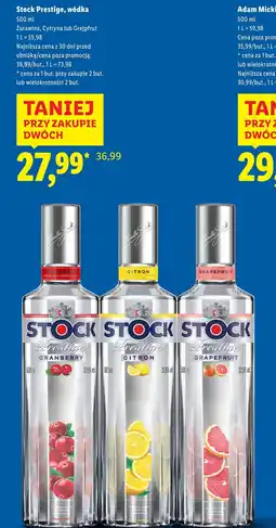 Lidl Stock Prestige, wódka (Żurawina, Cytryna lub Grejpfrut) oferta