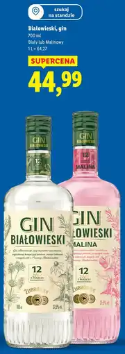 Lidl Białowieski, gin (Biały lub Malinowy) oferta