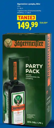 Lidl Jägermeister z pompką, likier 1,75 L Party Pack oferta
