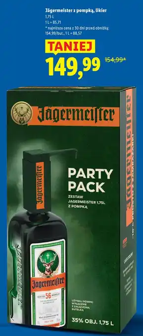 Jägermeister z pompką, likier 1,75 L Party Pack