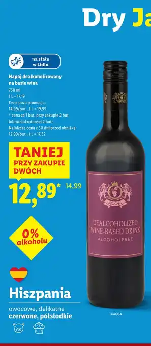 Napój dealkoholizowany na bazie wina czerwone półsłodkie (DEALCOHOLIZED WINE-BASED DRINK)