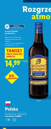 Lidl Grzaniec Galicyjski, bezalkoholowy 1L (z dodatkiem miodu i soku z cytryn) oferta