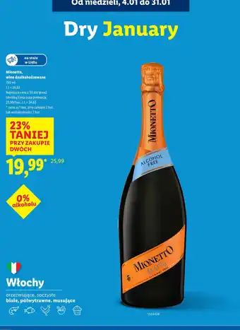 Mionetto, wino dealkoholizowane 0.0%