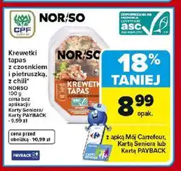 Carrefour Krewetki tapas z czosnkiem Norso oferta
