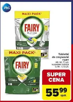 Carrefour Tabletki do zmywarek lemon Fairy Platinum oferta