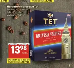 Delikatesy Centrum Tet British Empire herbata ekspresowa oferta