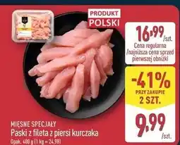 ALDI Paski z fileta piersi kurczaka Mięsne Specjały Zawsze Świeże (Aldi) oferta