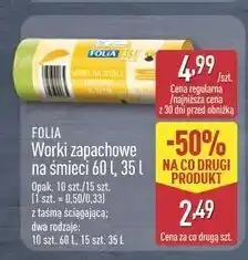 ALDI Worki na śmieci 35 l cytrynowe Folia oferta