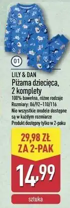 ALDI Piżama dziecięca rozm. 86/92-110/116 Lily & Dan oferta