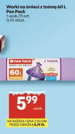 Delikatesy Centrum Worki na śmieci z taśmą 60L Pan Pack oferta