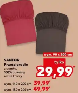Kaufland SANFOR Prześcieradło z gumką 90 x 200 cm oferta