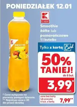 Kaufland Smoothie żółte lub pomarańczowe 1 butelka oferta