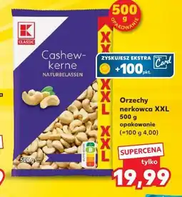 Kaufland Orzechy nerkowca XXL, 500 g opakowanie oferta