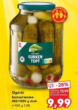 Kaufland Ogórki konserwowe, 850/1550 g słoik oferta