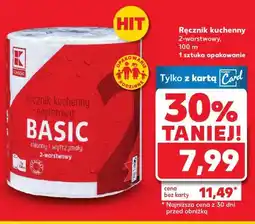 Kaufland Ręcznik kuchenny papierowy BASIC, 2-warstwowy, 100 m, 2 sztuki oferta